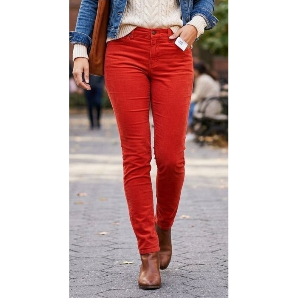 Gap 1969 Women Red Corduroy Legging Jean Pants Size 30/10r